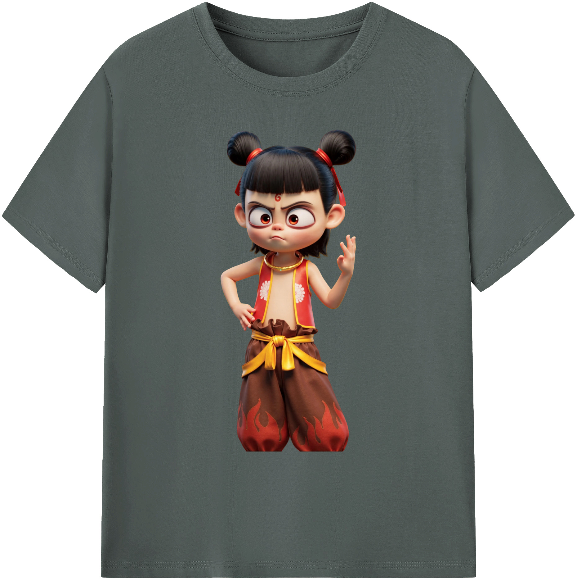 （画像用） Ne Zha 2 ナタ 魔童の大暴れ 綿100％ メンズ半袖Tシャツ｜肌触りやわらか＆通気性